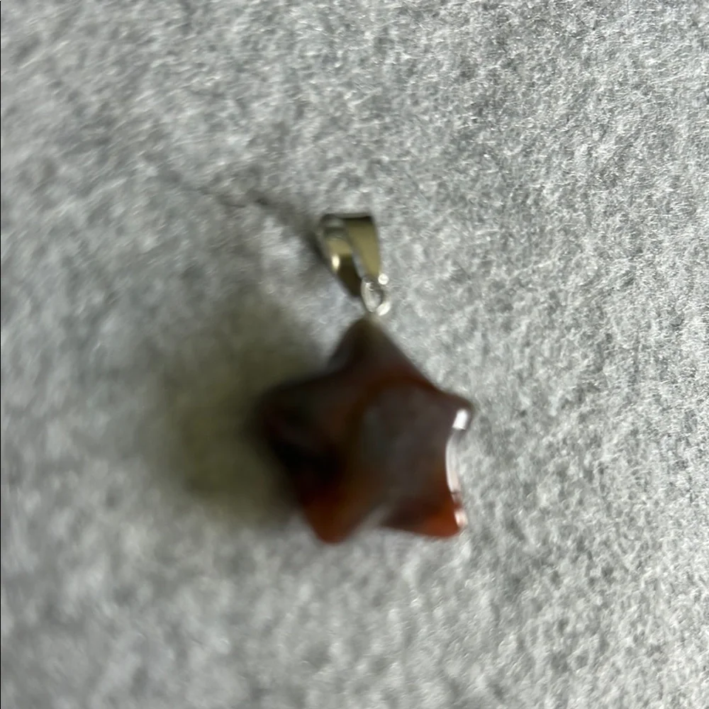 Mookaite Jasper Brown And White Star Glass Pendant